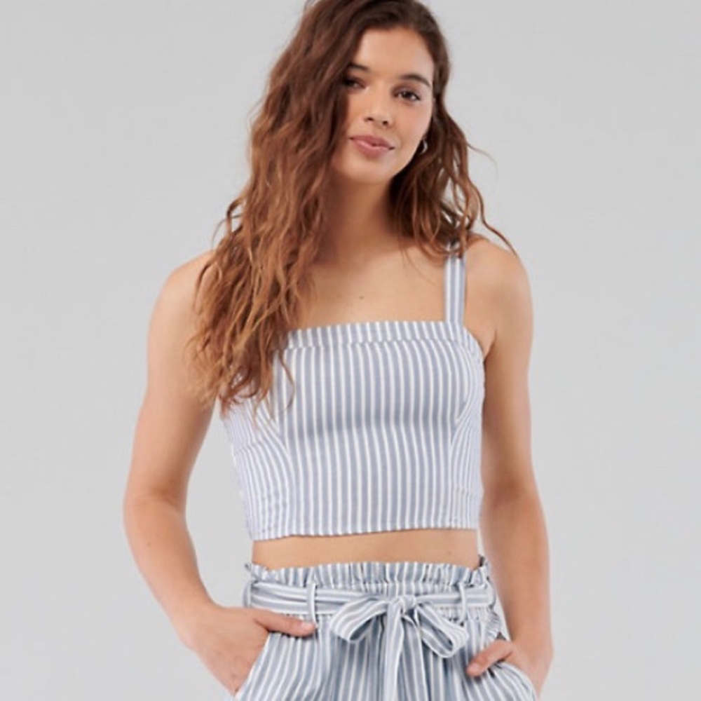 Hollister Striped Summer Crop Top :M